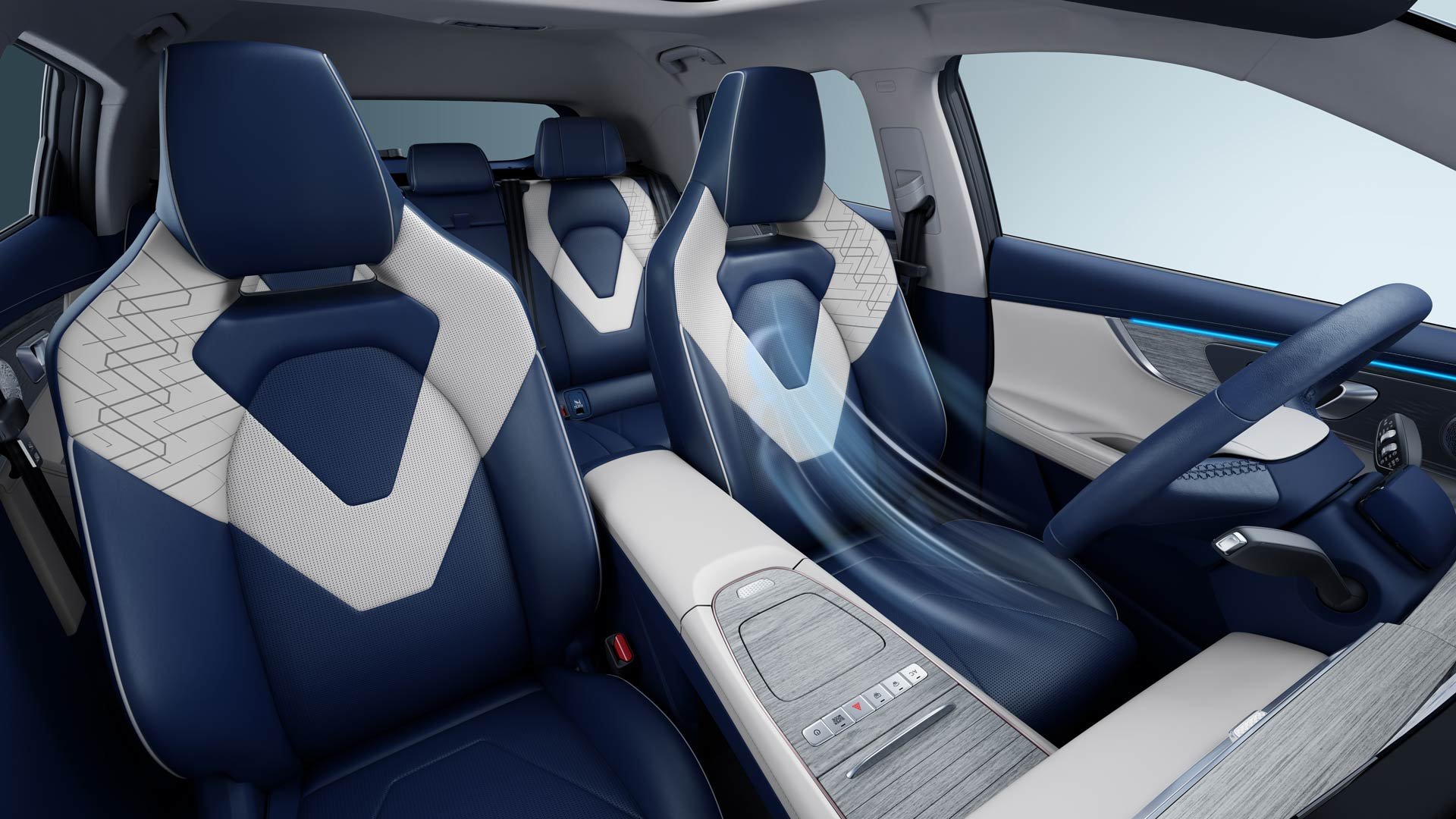 Interior blue & white